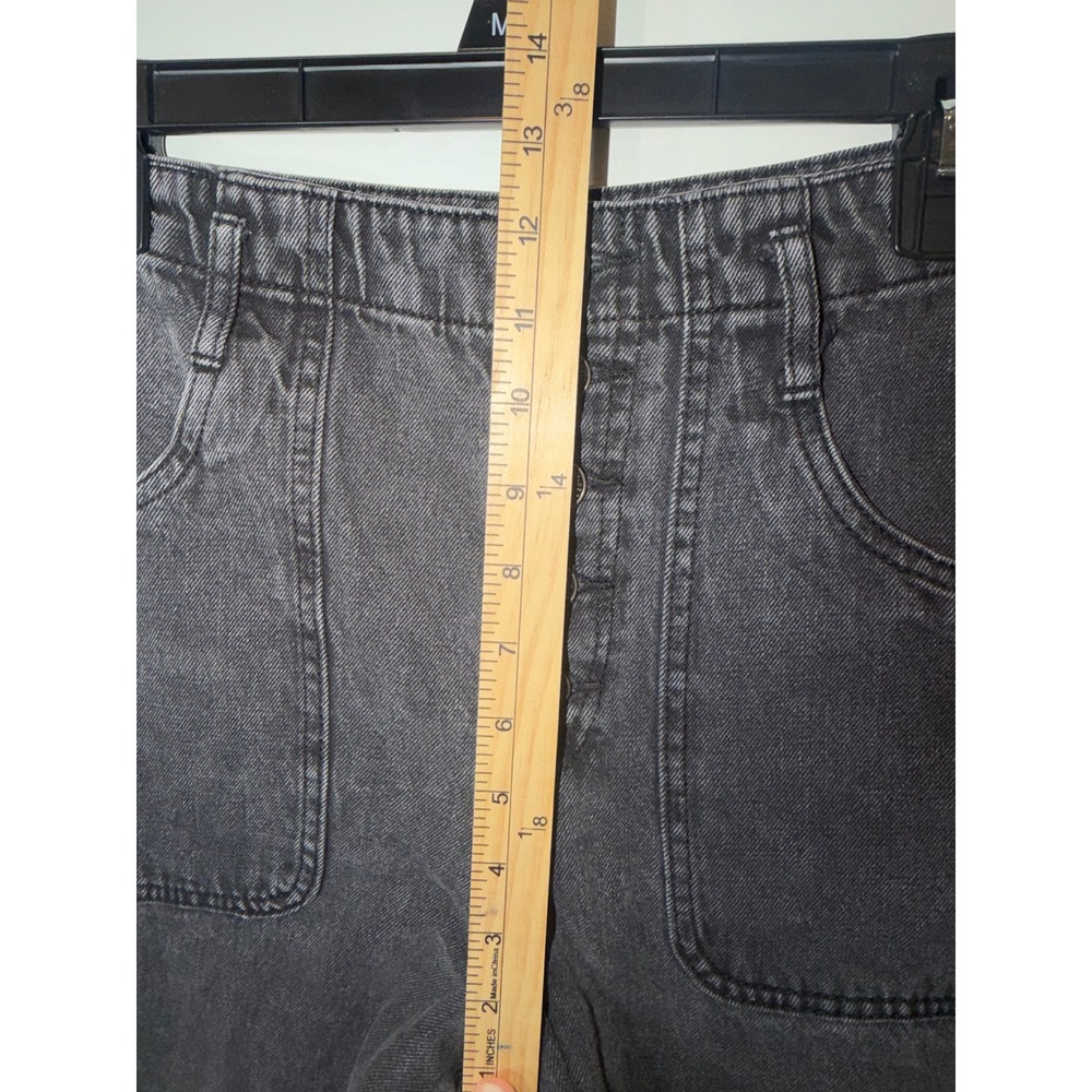 Forever 21 Women High Waisted Button Fly Washed Black Denim Jeans Size 27 - Picture 5 of 7